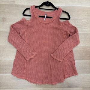 Burnt Orange Cold Shoulder Sweater
